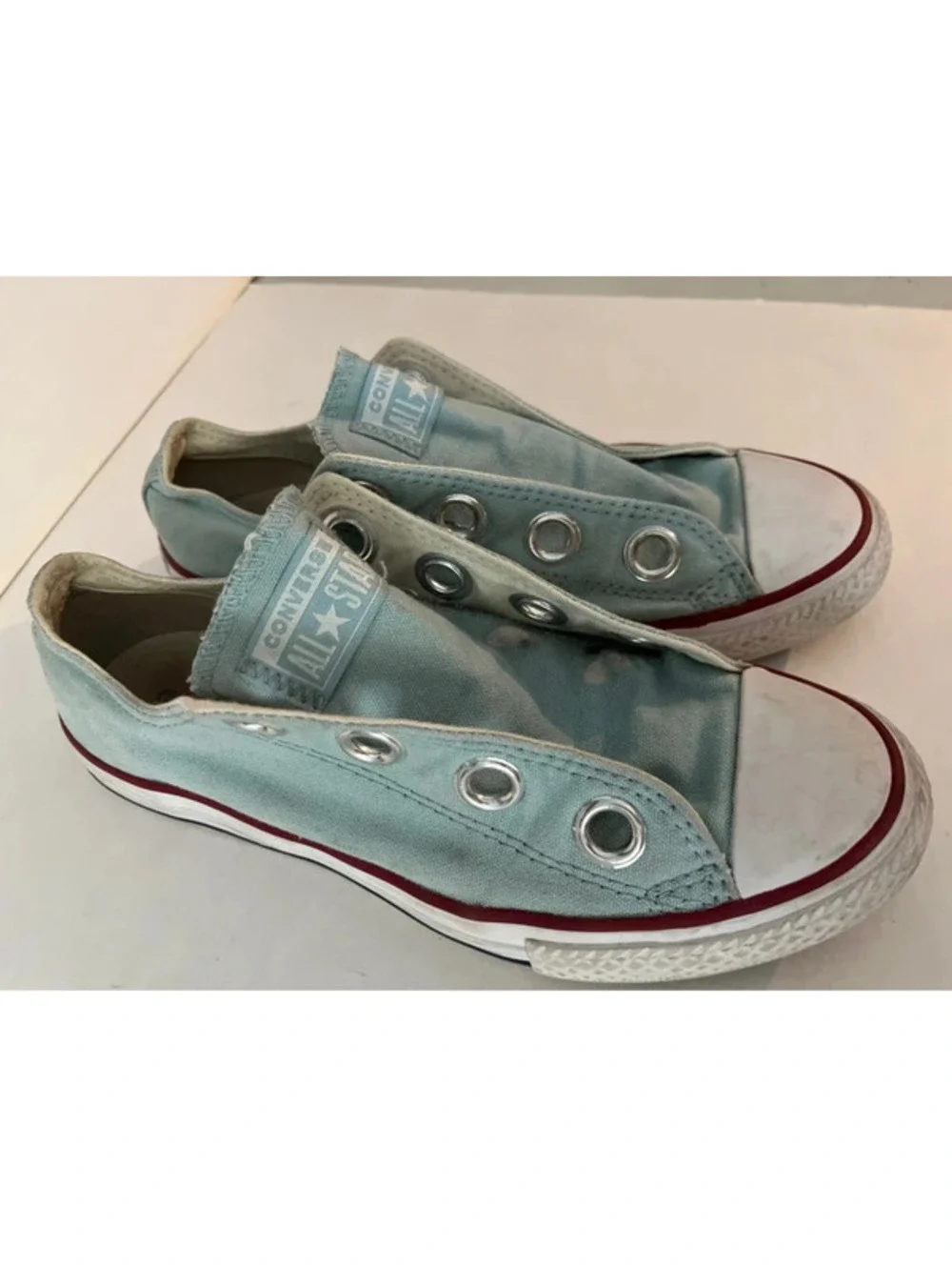 Converse Turquoise Blue All Star Slip-on Shoes Snickers Size 3 Girls